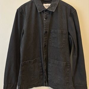 Charcoal Lightweight Shirt Jacket with Classic Collar